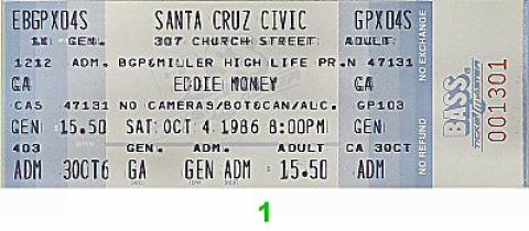 Eddie Money Vintage Ticket