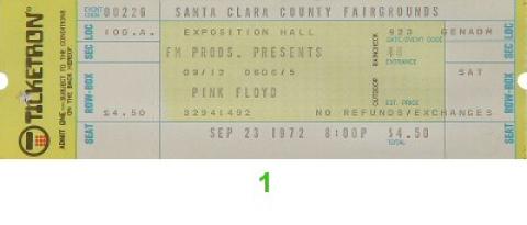 Pink Floyd Vintage Ticket