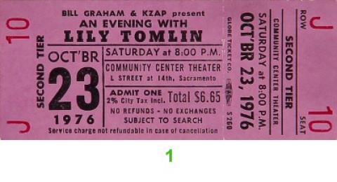 Lily Tomlin Vintage Ticket