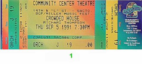 Crowded House Vintage Ticket