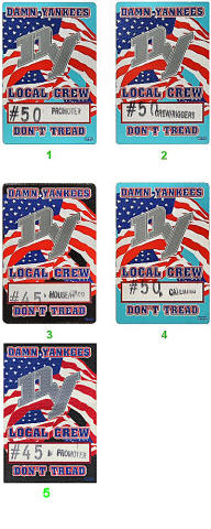 Damn Yankees Backstage Pass