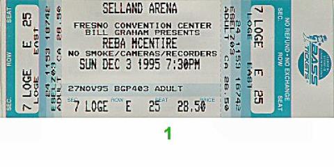 Reba McEntire Vintage Ticket