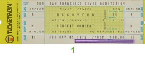 McGovern Benefit Concert Vintage Ticket