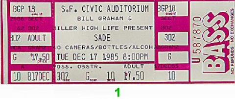 Sade Vintage Ticket