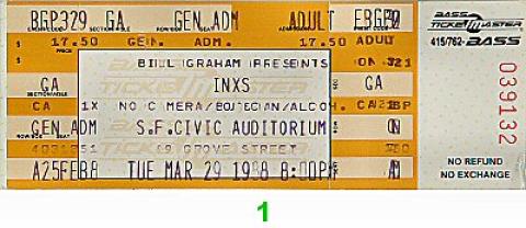 INXS Vintage Ticket