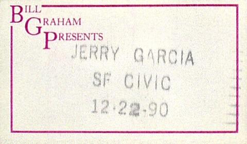 Jerry Garcia Band Backstage Pass