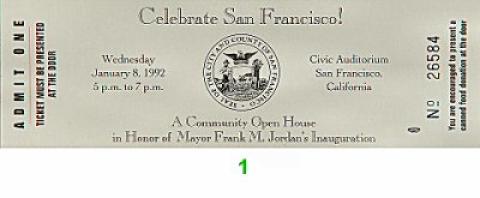 Frank M. Jordan Vintage Ticket