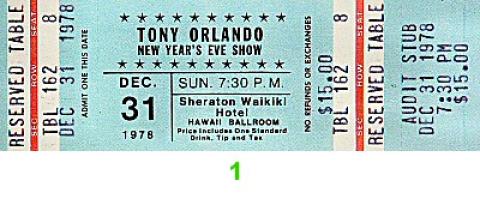 Tony Orlando Vintage Ticket