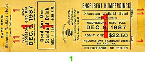 Engelbert Humperdinck Vintage Ticket