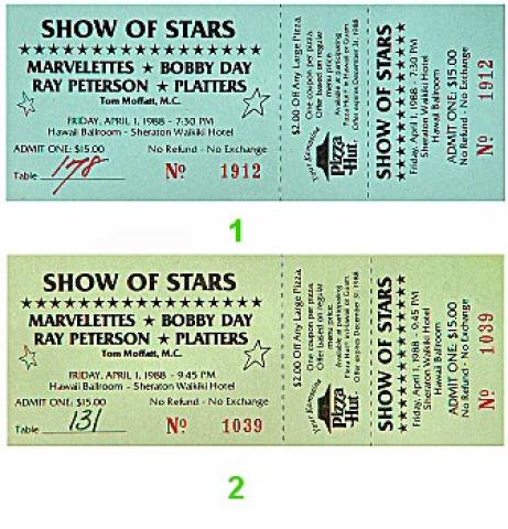 The Platters Vintage Ticket