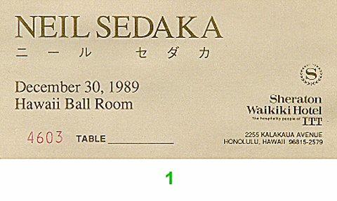Neil Sedaka Vintage Ticket