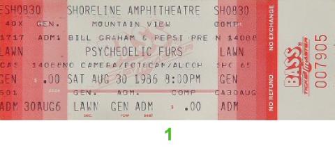 The Psychedelic Furs Vintage Ticket