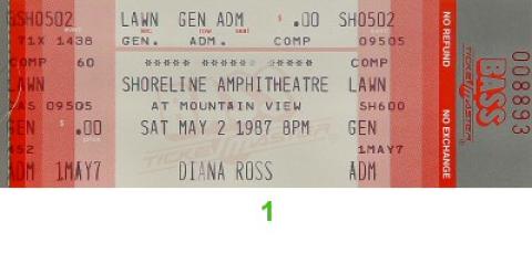 Diana Ross Vintage Ticket