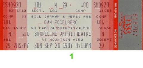 Dan Fogelberg Vintage Ticket