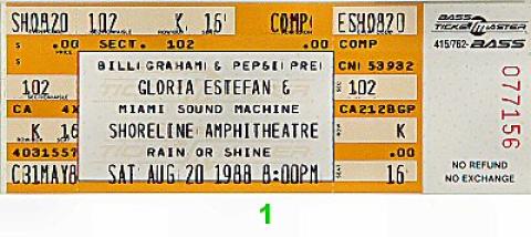 Gloria Estefan & Miami Sound Machine Vintage Ticket
