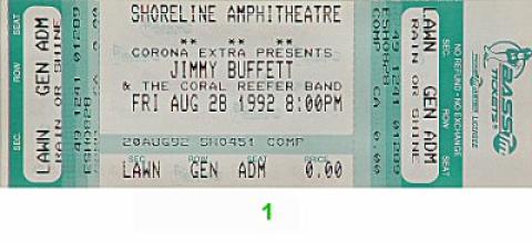 Jimmy Buffett Vintage Ticket