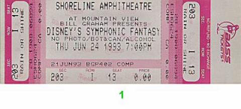 Disney's Symphonic Fantasy Vintage Ticket