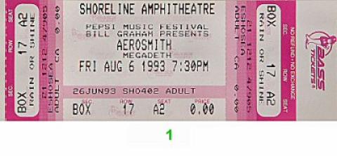Aerosmith Vintage Ticket