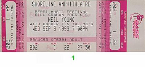 Neil Young Vintage Ticket