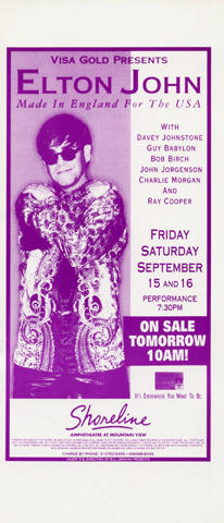 Elton John Handbill