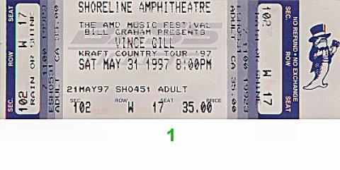 Vince Gill Vintage Ticket
