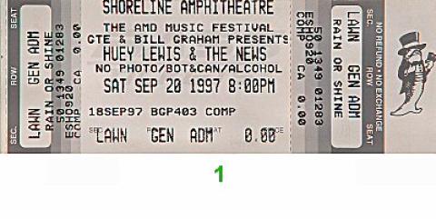 Huey Lewis & the News Vintage Ticket