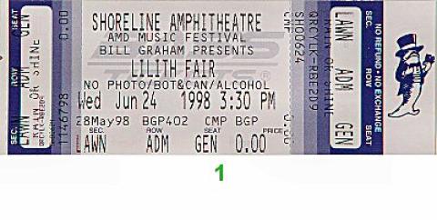 Sarah McLachlan Vintage Ticket
