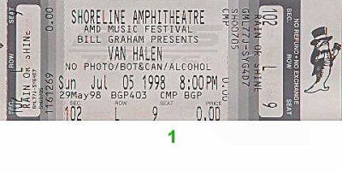 Van Halen Vintage Ticket