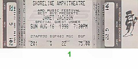 Janet Jackson Vintage Ticket