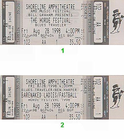 H.O.R.D.E. Festival Vintage Ticket