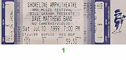 Dave Matthews Band Vintage Ticket