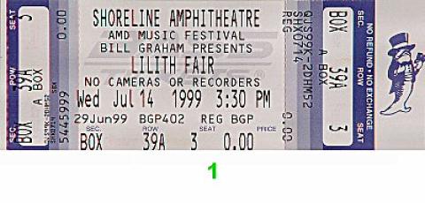 Sarah McLachlan Vintage Ticket