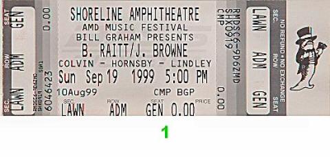 Bonnie Raitt Vintage Ticket