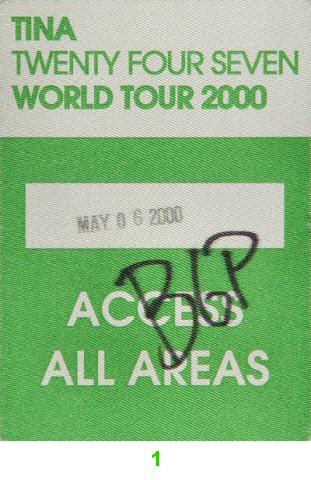 Tina Turner Backstage Pass
