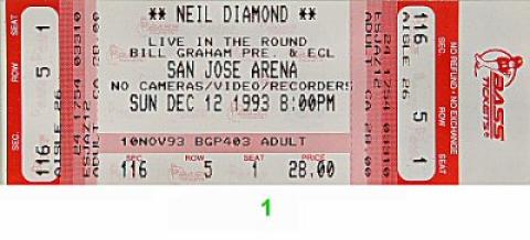Neil Diamond Vintage Ticket
