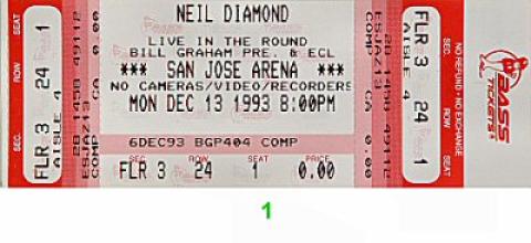 Neil Diamond Vintage Ticket