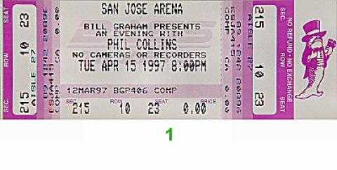 Phil Collins Vintage Ticket