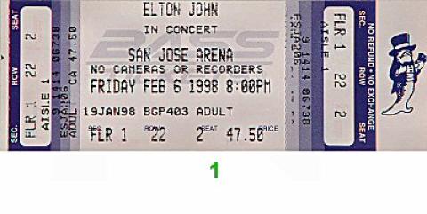 Elton John Vintage Ticket