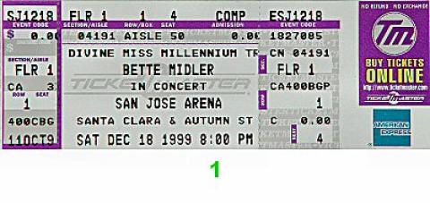 Bette Midler Vintage Ticket