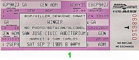 Winger Vintage Ticket