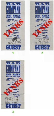 Bad Company Backstage Pass