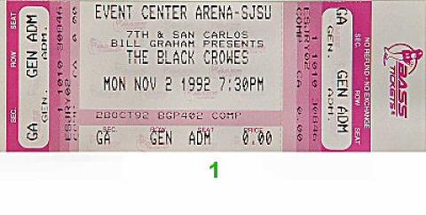 The Black Crowes Vintage Ticket