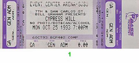Cypress Hill Vintage Ticket