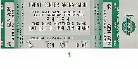 Phish Vintage Ticket