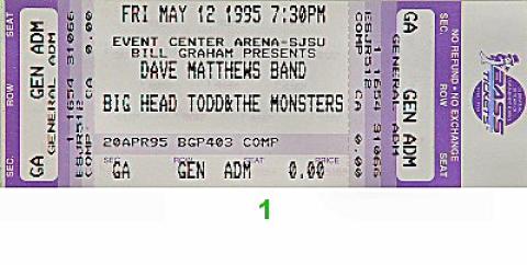 Dave Matthews Band Vintage Ticket