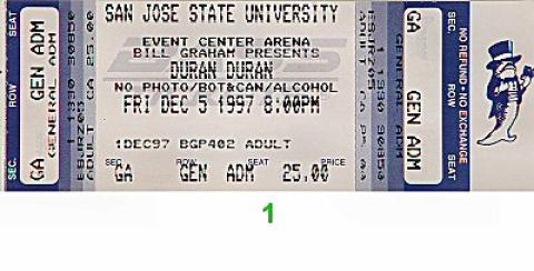 Duran Duran Vintage Ticket
