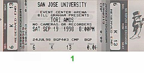 Tori Amos Vintage Ticket