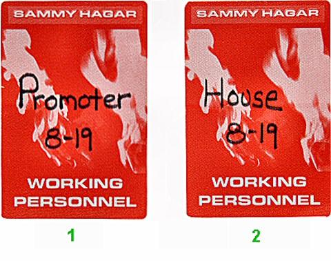 Sammy Hagar Backstage Pass