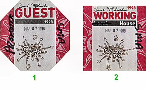 Sarah McLachlan Backstage Pass