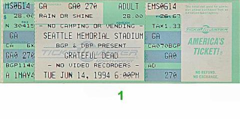Grateful Dead Vintage Ticket